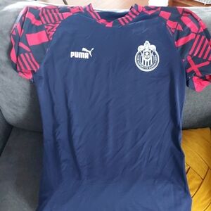Puma Guadalahara Navy and Red Soccer Jersey